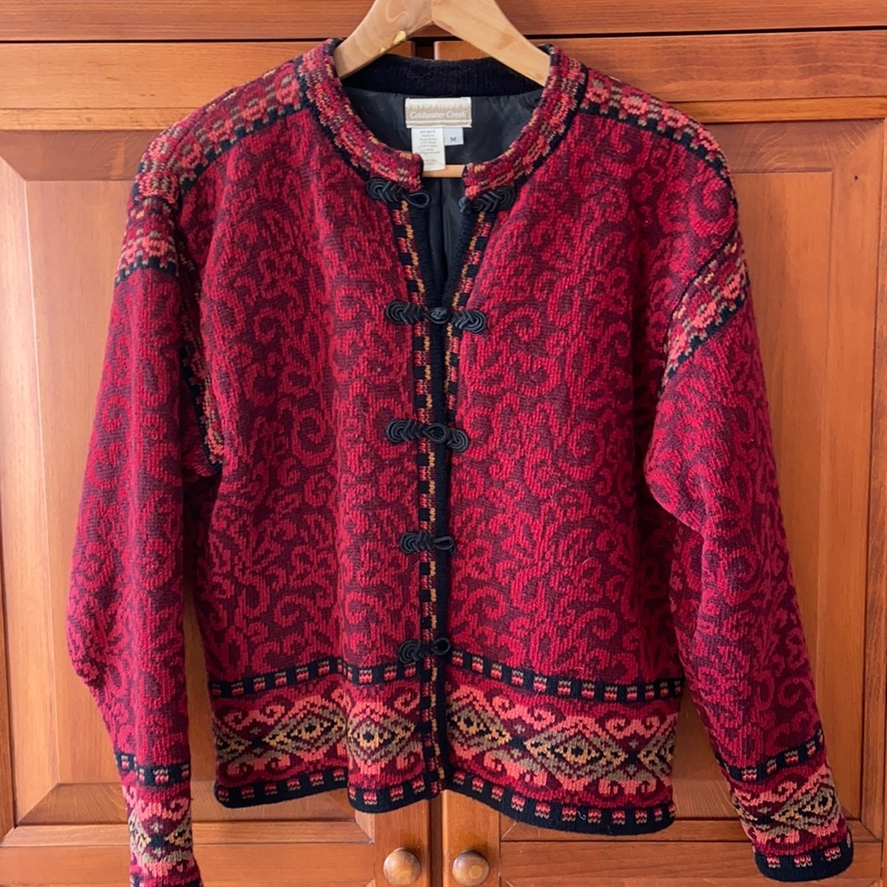Coldwater Creek Red and Black Sweater